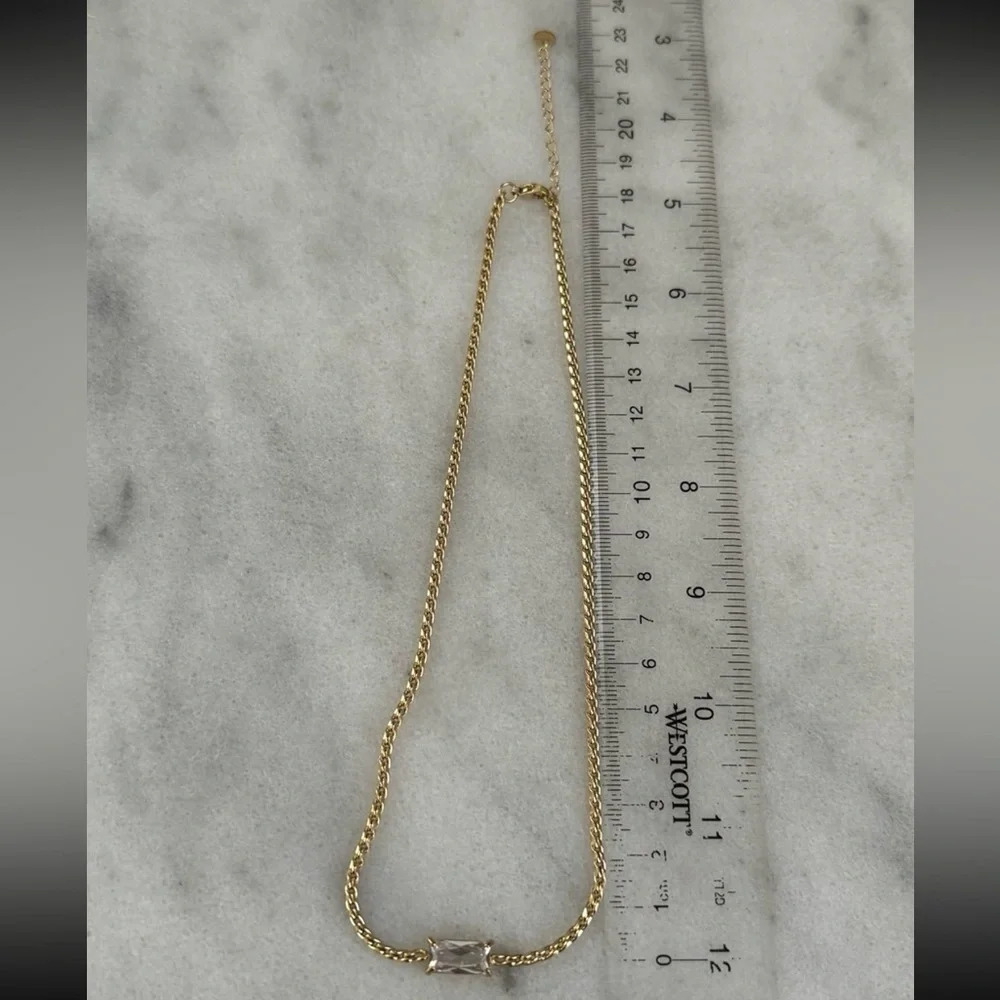 Gold Princess Crystal Chain Link Necklace Brand New - Picture 4 of 5
